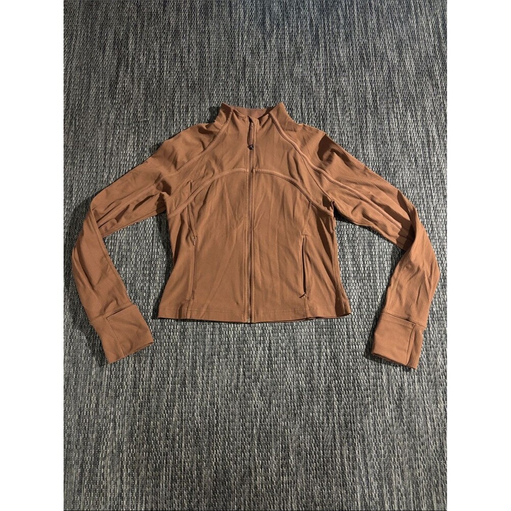 Lululemon Ribbed Nulu Cropped Define Jacket Lightweight Soft Roasted Brown